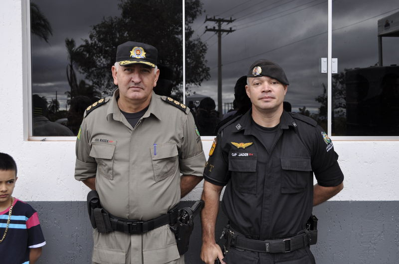 Coronel Raíza, Comandante do 11º CRPM e Capitão Jader Silva, Comandante CPT e Subcomandante do 16º BPM
