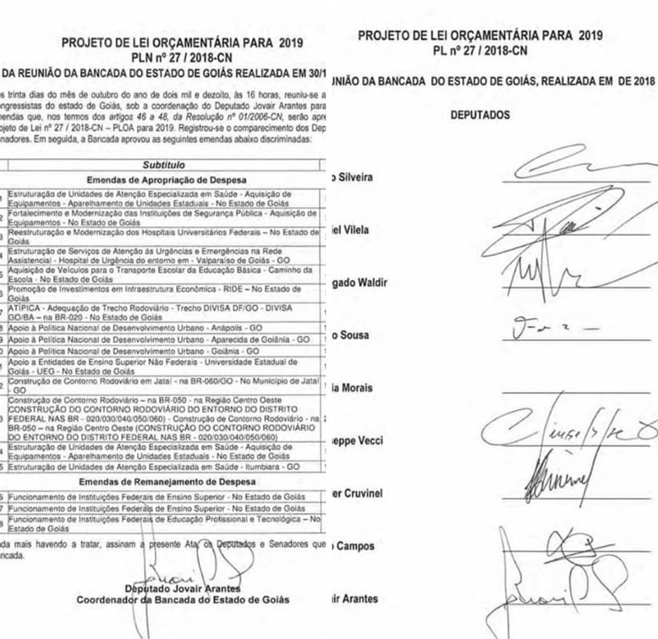 Flávia Morais não assinou a PL. 27/2018 que garantiria a inclusão dos recursos no LOA