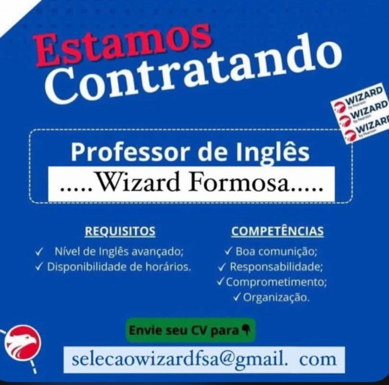 Enviar currículo para selecaowizardfsa@gmail.com