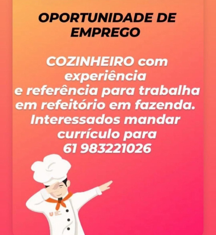 Enviar currículo para (61) 98322-1026