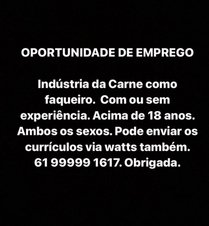 Enviar currículo para (61) 99999-1617