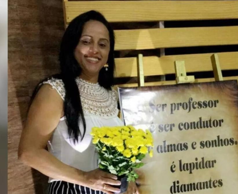 Professora foi atingida no rosto por tiros, em Nova Crixás — Foto: Gleide Batista dos Santos/Arquivo Pessoal