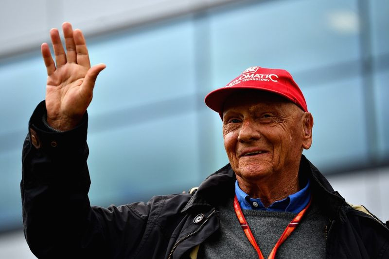 Niki Lauda em sua última aparição, no GP da Inglaterra — Foto: Getty Images