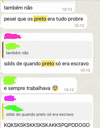 'Saudades de quando preto só era escravo': aluno é vítima de racismo em escola de Belo Horizonte — Foto: Redes sociais