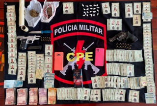 CPE apreende drogas, armas, munições, documentos falsos e dinheiro no Parque Lago em Formosa