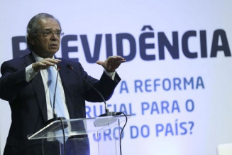 O ministro da Economia, Paulo Guedes, faz palestra na abertura do seminário Previdência (Foto: José Cruz/Agência Brasil)