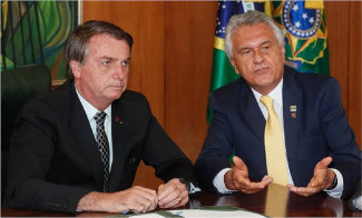 Presidente Jair Bolsonaro e Ronaldo Caiado. Foto: Isac Nóbrega / Presidência