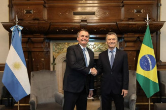 O presidente Jair Bolsonaro e o presidente da Argentina, Mauricio Macri, durante encontro (Foto: Marcos Correa/PR)