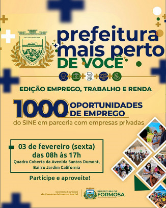 Foto: Reprodução/Prefeitura de Formosa