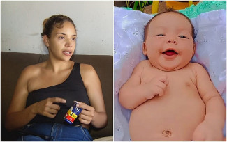 Emanuely Fonseca, mãe do Ravi Lorenzo, disse que filho passou mal após tomar colírio em vez de remédio para enjoo em Formosa, Goiás — Foto: Reprodução/TV Anhanguera