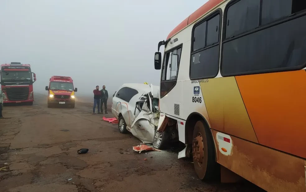 Carro de funerária bate de frente com ônibus e mata motorista em rodovia de  Goiás, Goiás