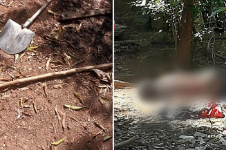 Filho é preso suspeito de quebrar o pescoço do pai com ‘mata-leão’ e espancá-lo com pau, pedra e pá em Goiânia — Foto: Divulgação/CPE