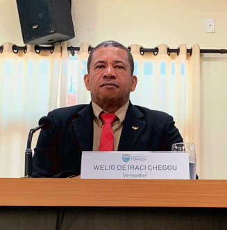 Vereador Welio de Iraci Chegou (PT), durante sessão na Câmara Municipal de Formosa. Foto: Assessoria de Comunicação