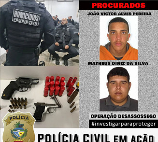 Reprodução da imagem e identidade dos suspeitos. Arte: reprodução Polícia Civil