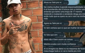 Print mostra conversa entre Carlos e mulher sobre como deve ser "mulher de bandido" (Foto: Divulgação/CDO)