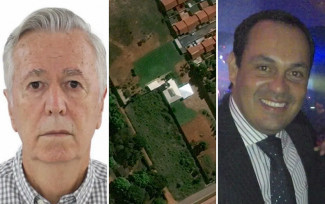 D'artagnan Costamilan, um terreno alvo de grilagem de terras e Anderson Juvenal de Almeida, em Formosa — Foto: Divulgação/MPGO