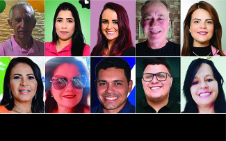 Da esquerda para direita, Gilmar Rodrigues, Willeska Silva, Valéria José, Pastor José Machado, Vivian Karla. Abaixo: Ameníce Candido, Raquel Muniz, Jadson Ribeiro, Marcs Andrade e Ivânia Engler, novos conselheiros de Formosa. Arte: Portal Foca Lá. Imagens: Redes Sociais.