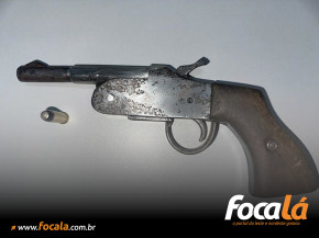 PCGO apreende arma de fogo de fabricação artesanal e munições em Águas Lindas
