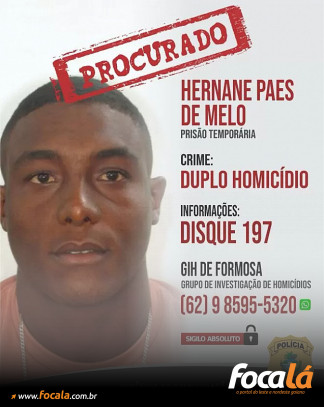 Polícia Civil identifica suspeito de matar casal em Formosa; homem está foragido