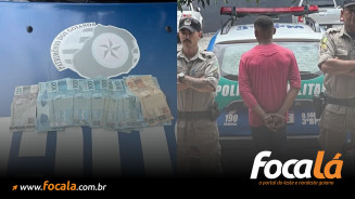 Homem é preso em flagrante ao furtar R$ 2,1 mil em banheiro de comércio