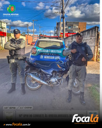 Motocicleta é apreendida após condutor ser flagrado sem CNH no Jardim Califórnia, em Formosa
