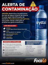 ALERTA: Lote de água mineral Crystal é recolhido pela Anvisa; Formosa está entre as cidades com distribuição do produto