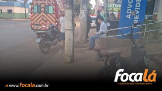 Corpo de Bombeiros atende ocorrência de acidente de trânsito envolvendo motocicleta e moto elétrica no Setor Bosque, em Formosa