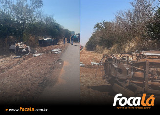 Acidente com três veículos deixa quatro feridos na GO-210; motorista foi retirado das ferragens Foto: Reprodução/Corpo de Bombeiros