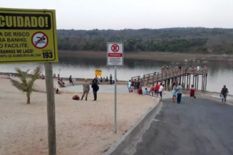 Local em que o jovem se afogou no Lago Corumbá (Foto: Divulgação/Corpo de Bombeiros)