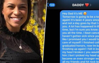 'Suas mensagens me manteram vivo [...] Deus me deu Você', escreveu Brad, que recebia os textos diários por engano e perdeu sua filha em um acidente de carro em 2014
