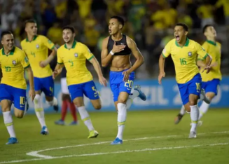 Lázaro marcou o gol da classificação da Seleção Brasileira sub-17 (Foto: Alexandre Loureiro/CBF)