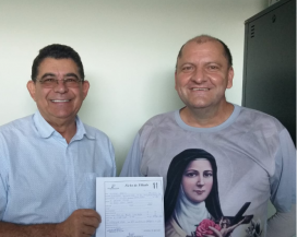 Paulinho Araújo, presidente do Partido Progressita de Formosa, ao lado de Arlindo Penke, novo filiado. Foto: Reprodução