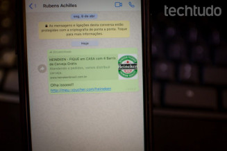 Voucher Heineken? Golpe no WhatsApp promete cerveja grátis em barril Heineken — Foto: Rubens Achilles/TechTudo