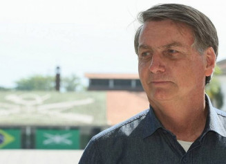 O presidente Jair Bolsonaro, durante visita a São Vicente Foto: Isac Nóbrega / Presidência da República