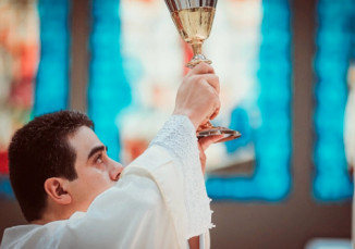 Padre Robson de Oliveira reza missa na Basílica de Trindade (Foto: Afipe)