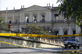 Museu Nacional do Rio de Janeiro após o incêndio. (Foto: Fernando Frazão/Agência Brasi)