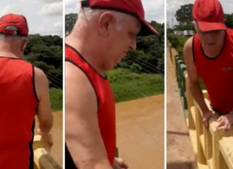 Um turista idoso desapareceu após tentar gravar um vídeo e cair de ponte em Marabá, no Pará. (Foto: reprodução)