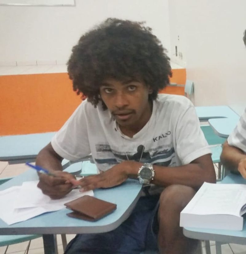 Walisson da Silva em sala de aula da faculdade — Foto: Arquivo pessoal